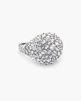 Reverse Set Pavé Pinky Ring in 18K White Gold with Diamonds, 14mm